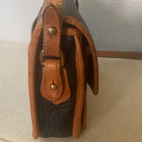 Vintage Dooney & Bourke Black and Brown Leather Crossbody Bag - Picture 12 of 16
